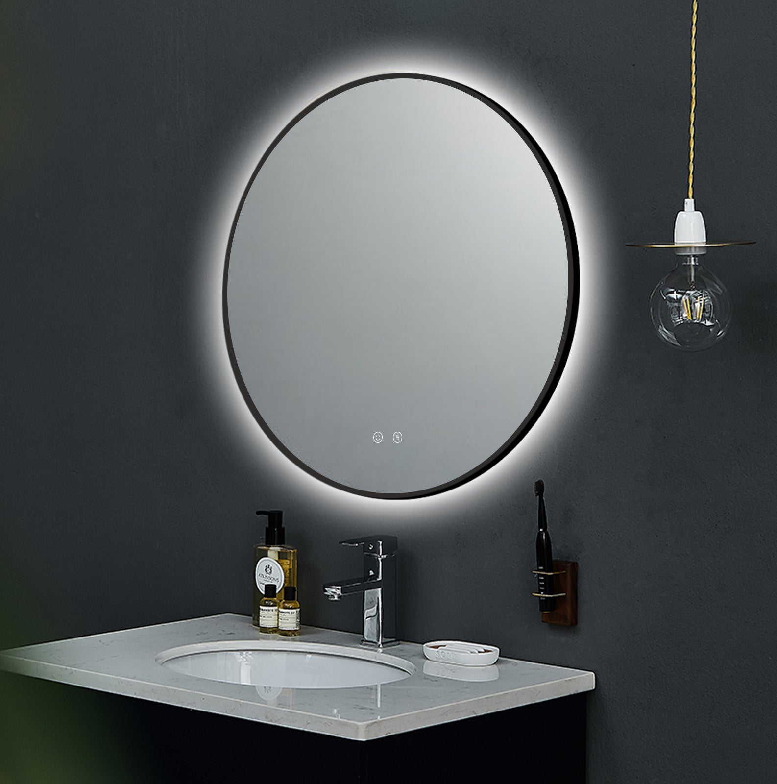 Miroir LED Ares Noir