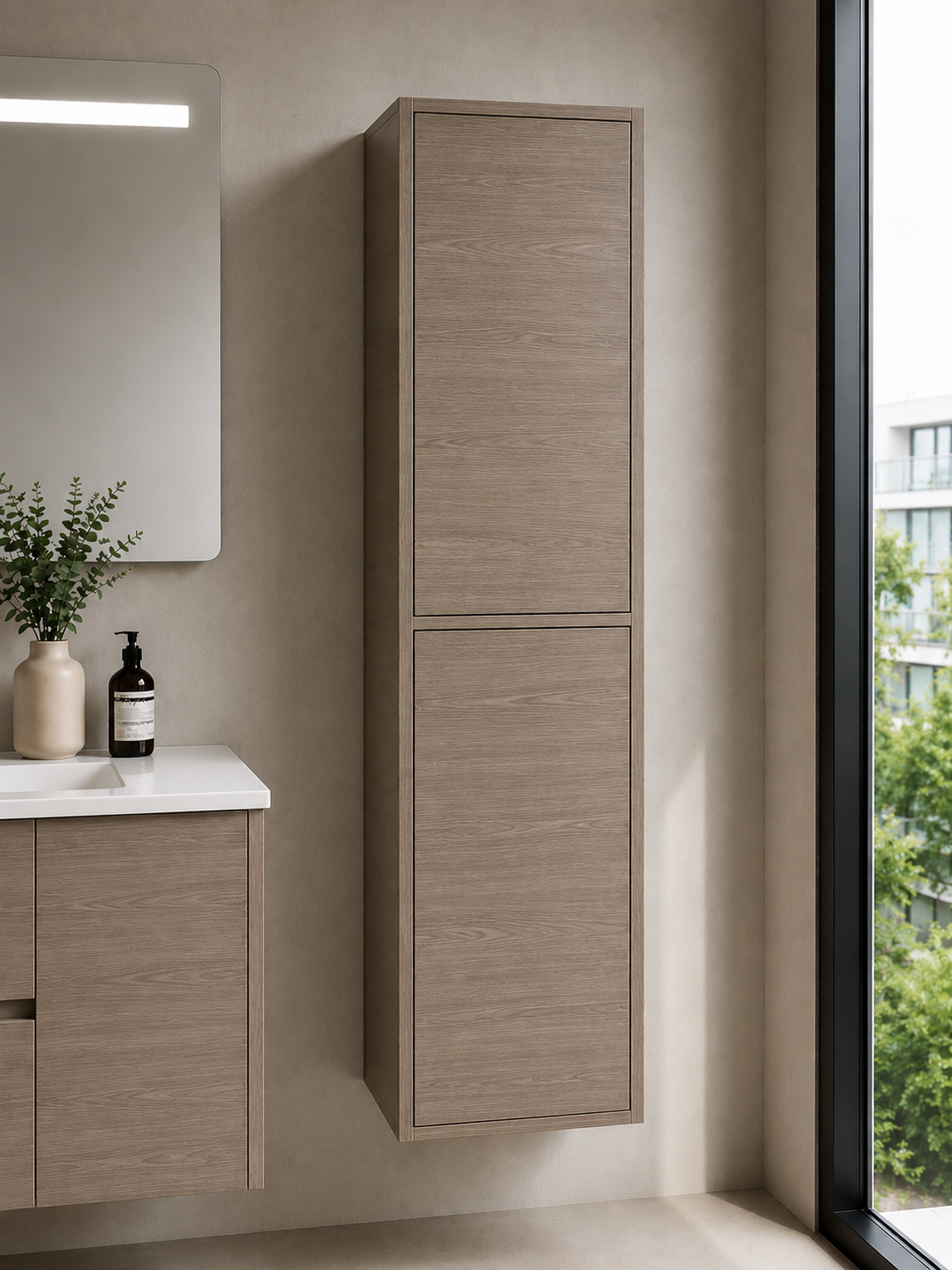 Colonne de salle de bain FLORENCIA deux portes 140 cm