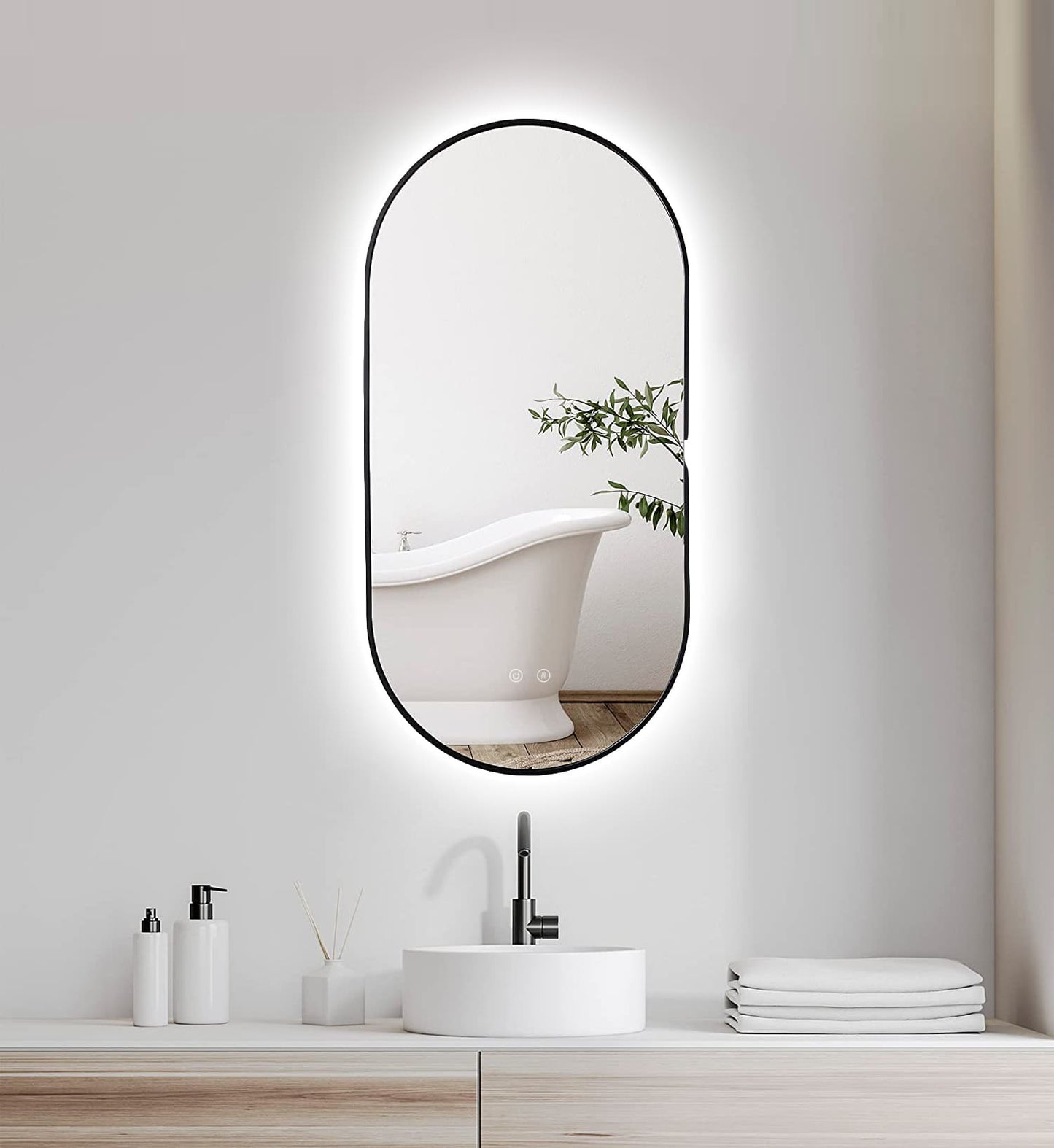 Miroir LED Selene Or & Noir