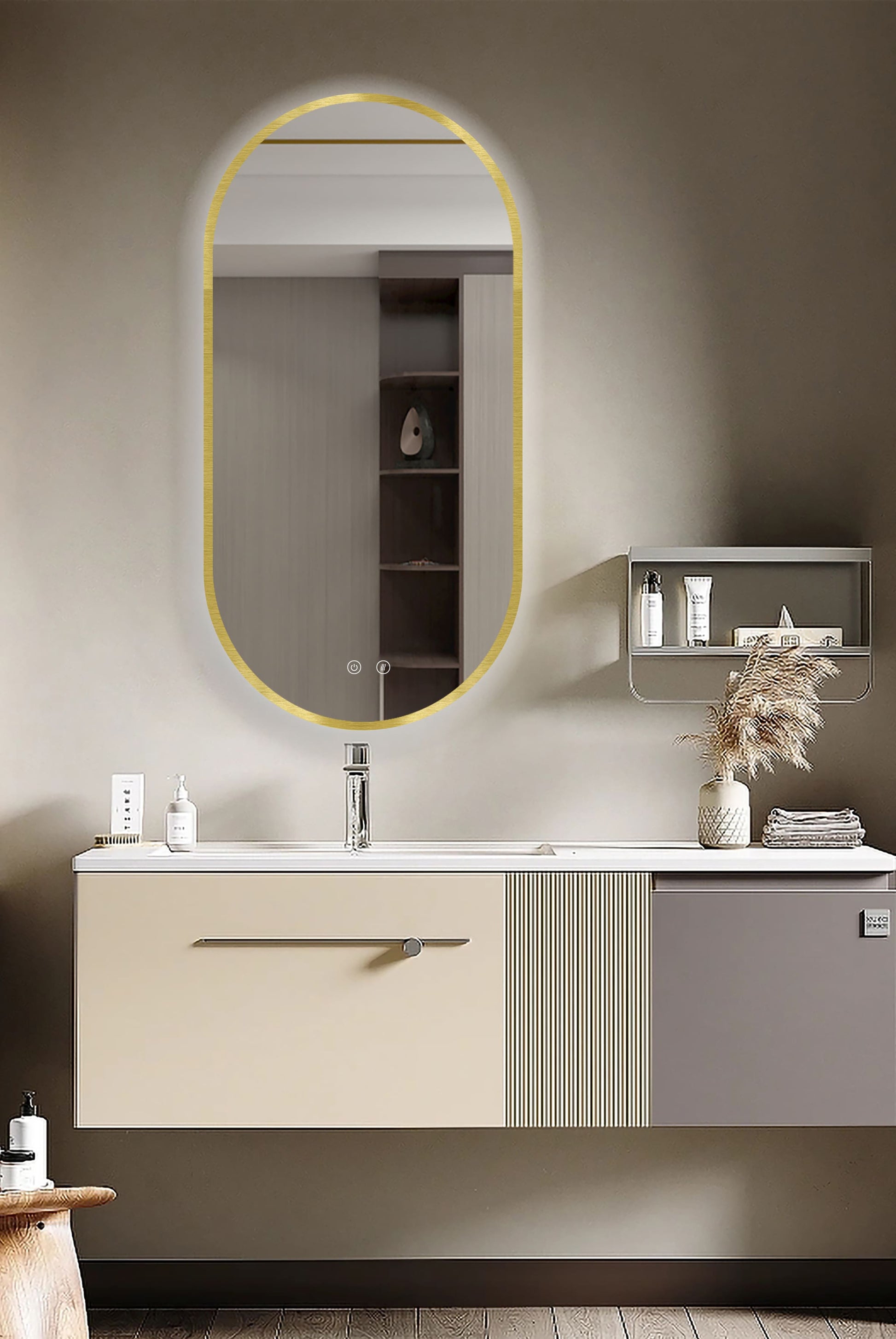 Miroir LED Selene Or & Noir