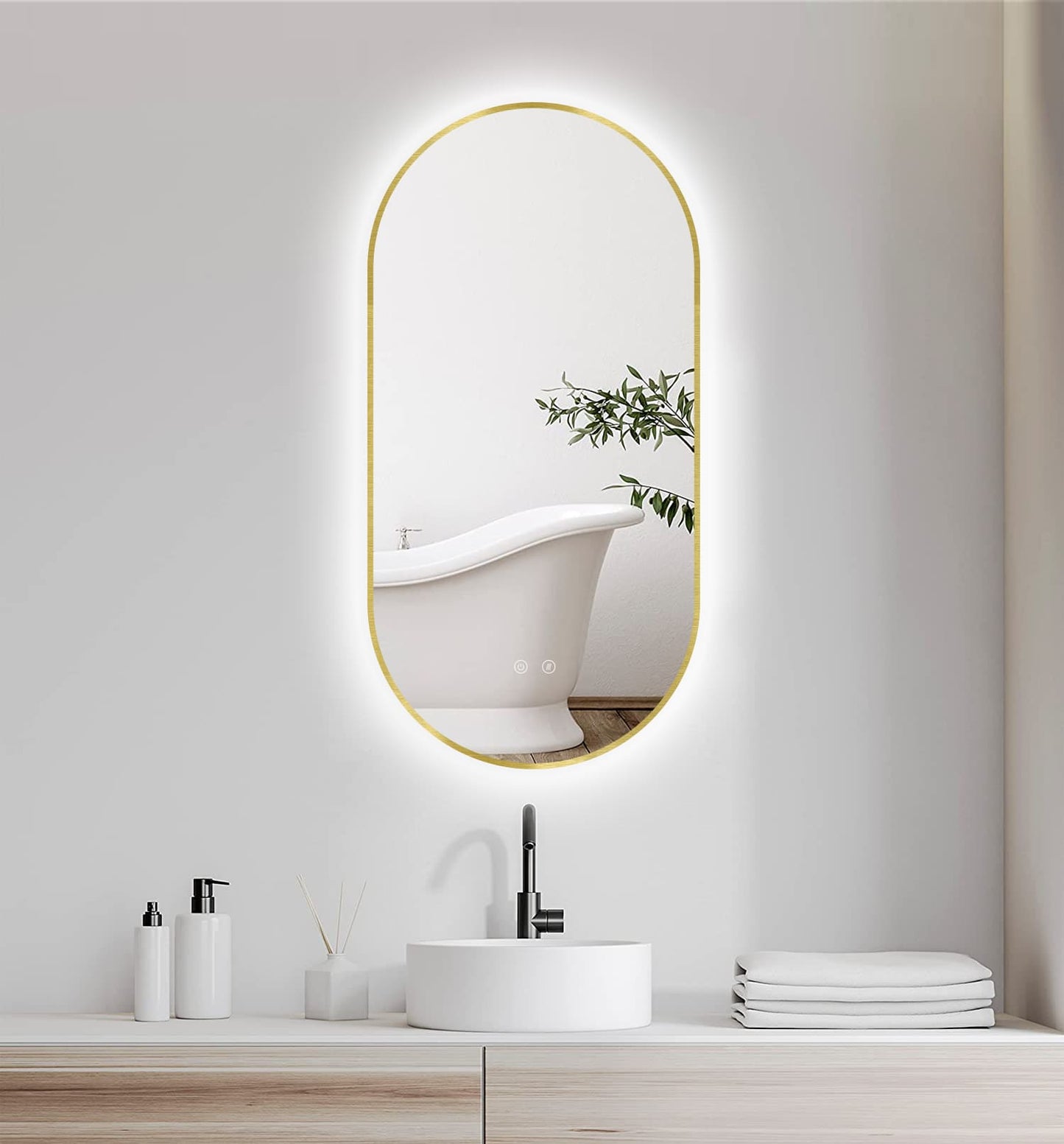 Miroir LED Selene Or & Noir